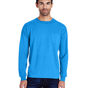 Unisex Garment-Dyed Long-Sleeve T-Shirt with Pocket