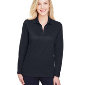 Women's CrownLux Performance® Plaited Long Sleeve Polo