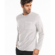 Unisex Velour Long Sleeve Pocket T-Shirt